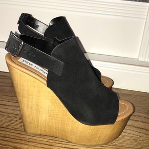 FINAL PRICE❗️Steven Madden Black Suede Wedges